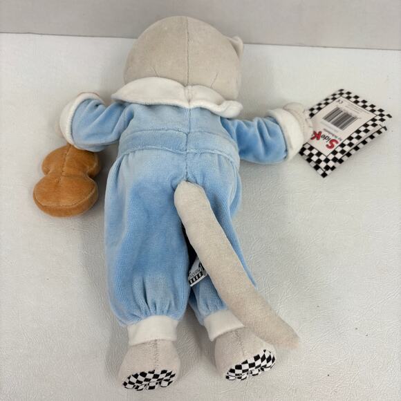 Mother Goose Cat Fiddle Plush Rattle Toy Blue 12 Inch Side Kick 1998 Scholastic - Picture 4 of 11